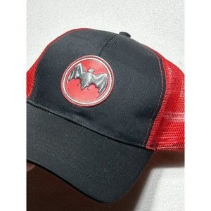 Bacardi Hat Cap Snap Back Adjustable Black Red Pre Owned